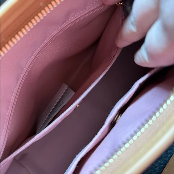 Coach Laurel Powder Pink Signature Shoulder Bag with Floral Charm - Picture 6 of 8